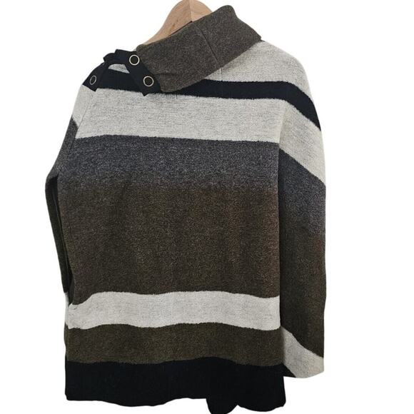 Anthropologie Tabitha Womens Wool Poncho Sz Med Sweater Lagenlook Boxy Casual - Picture 5 of 10